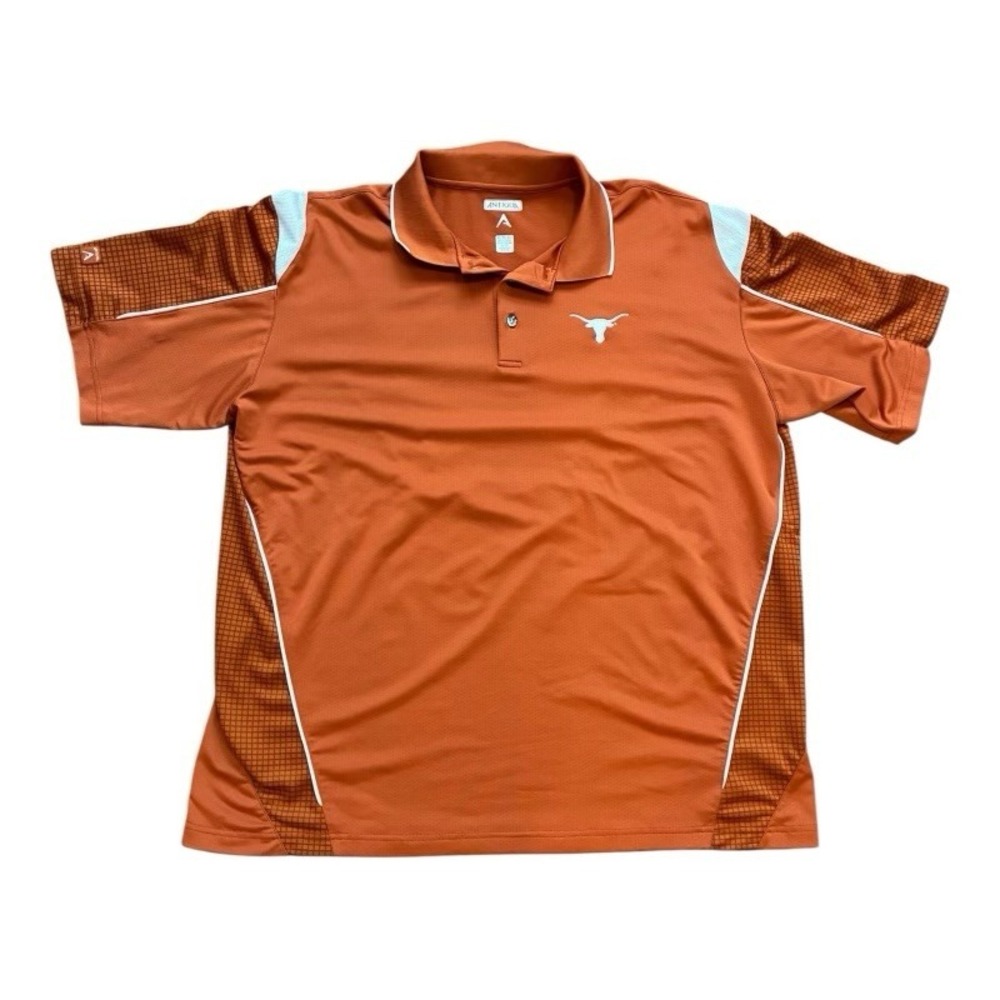 UT Texas Longhorns Antigua Men Size XL Polo Shirt Orange‎ Embroidered Logo